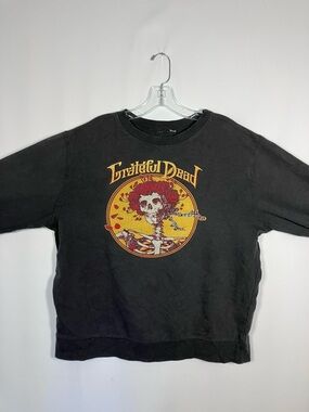Grateful Dead Kids Black Crewneck Sweatshirt with Yellow & Red Graphic